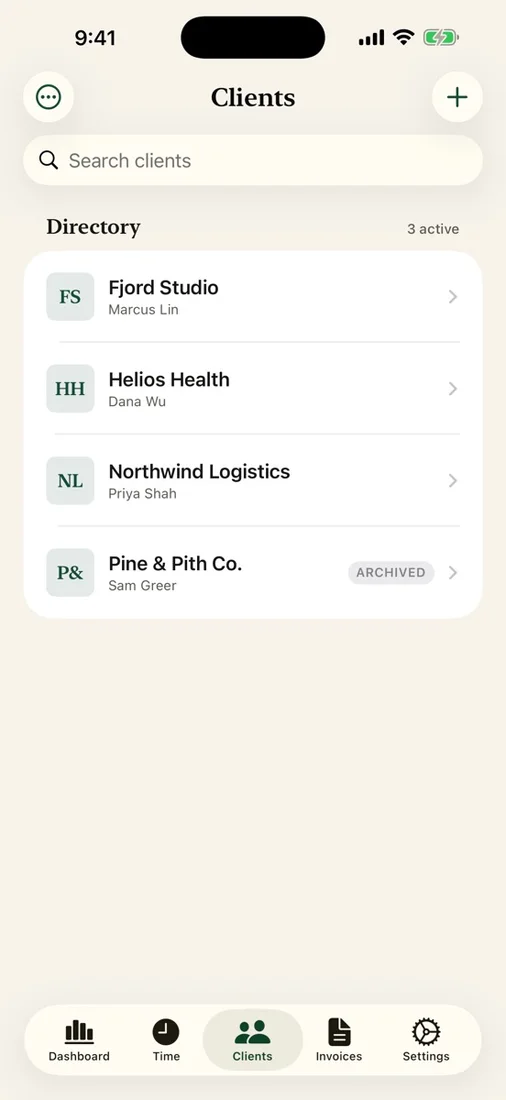 ContractHours on iOS, screenshot 3