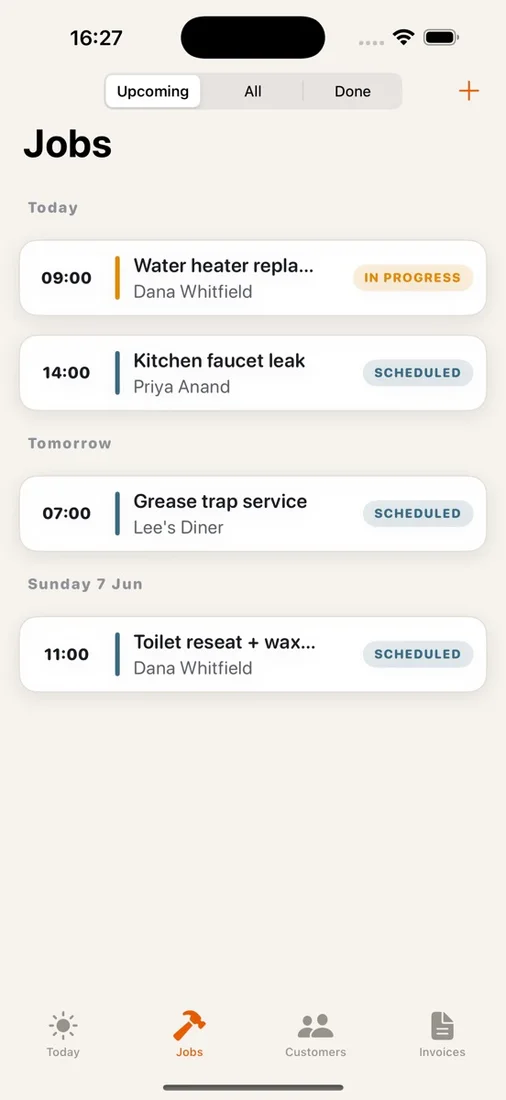 TradePad on iOS, screenshot 2